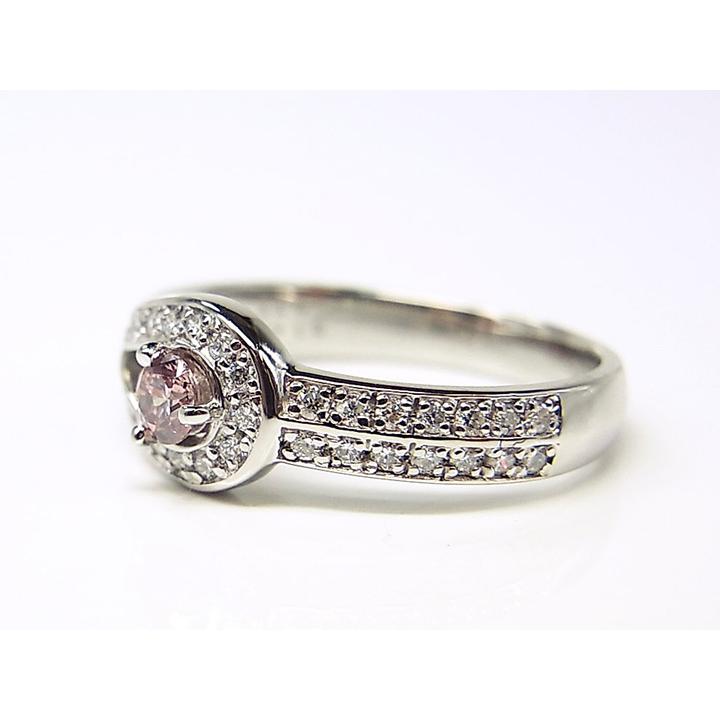 FANCY PINK ファンシーピンクダイヤモンド0.147ct・スタイリッシュなPT 