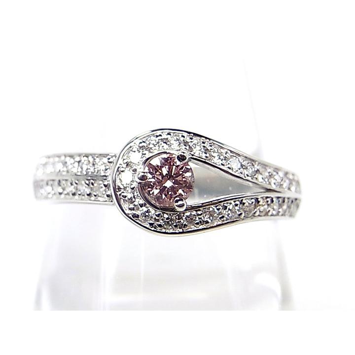FANCY PINK ファンシーピンクダイヤモンド0.147ct・スタイリッシュなPT 