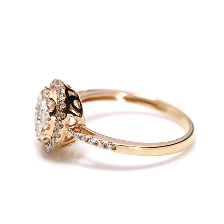 ダイヤモンド びっしり 合計0.75ct K18PGピンクゴールドリング 眩しい 