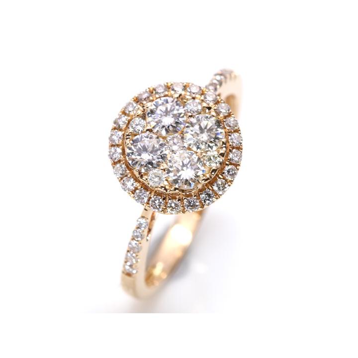 ダイヤモンド びっしり 合計0.75ct K18PGピンクゴールドリング 眩しい 