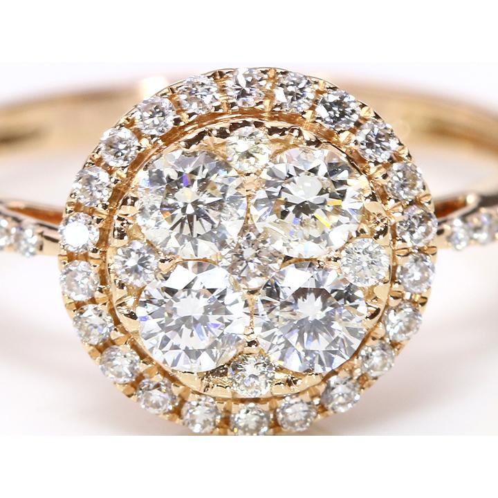 ダイヤモンド びっしり 合計0.75ct K18PGピンクゴールドリング 眩しい 