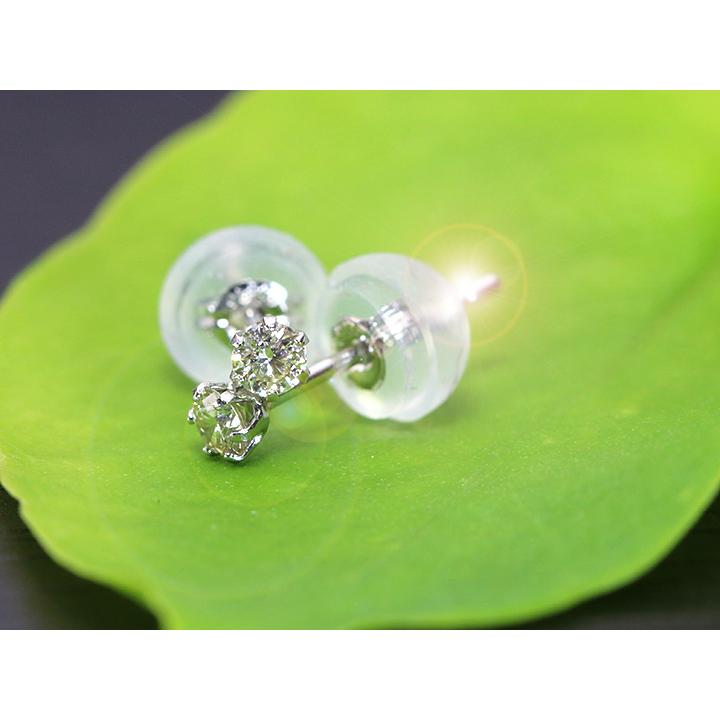 H&C ハート＆キューピット ダイヤモンド合計0.1ct PTピアス・シリコン