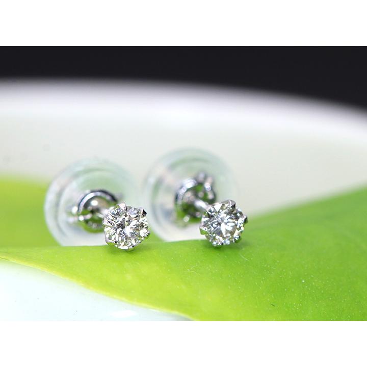 H&C ハート＆キューピット ダイヤモンド合計0.1ct PTピアス・シリコン