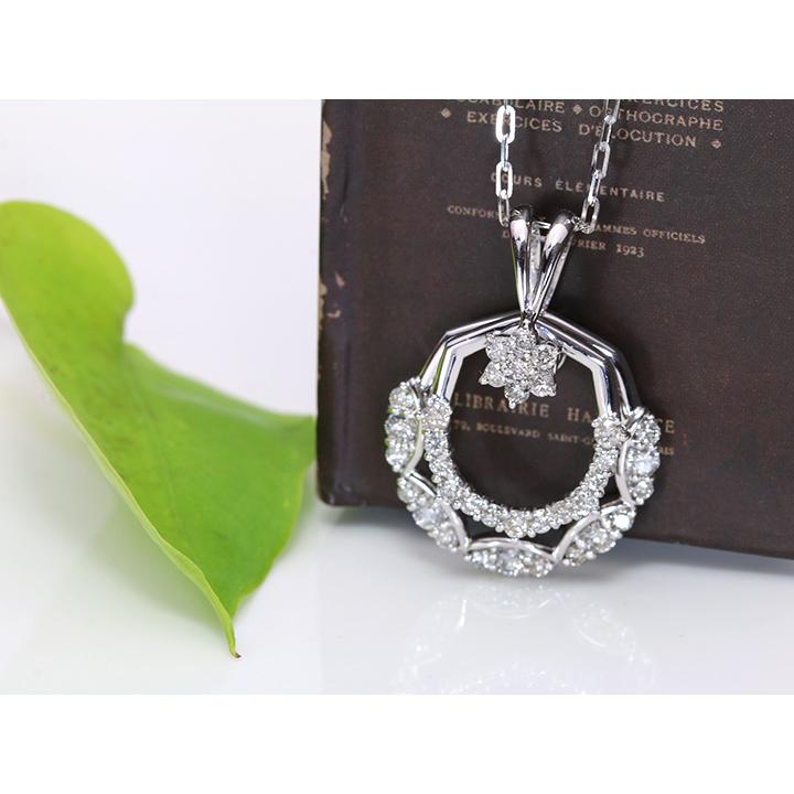 ダイヤモンド1カラット 1.0ct 人気のスイングデザイン K18ネックレス 