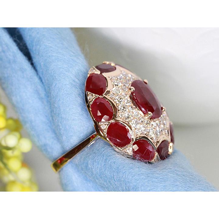 ルビーたっぷり7.75ct ルビーをルビーで取り巻いた豪華すぎるK18PG