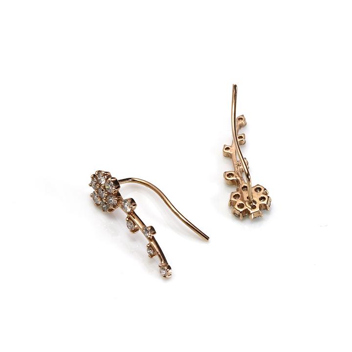 ダイヤモンド0.50ct フラワー ピアス兼イヤカフ（K18WG・K18YG・K18PGゴールド対応可） 受注品/料無料の画像