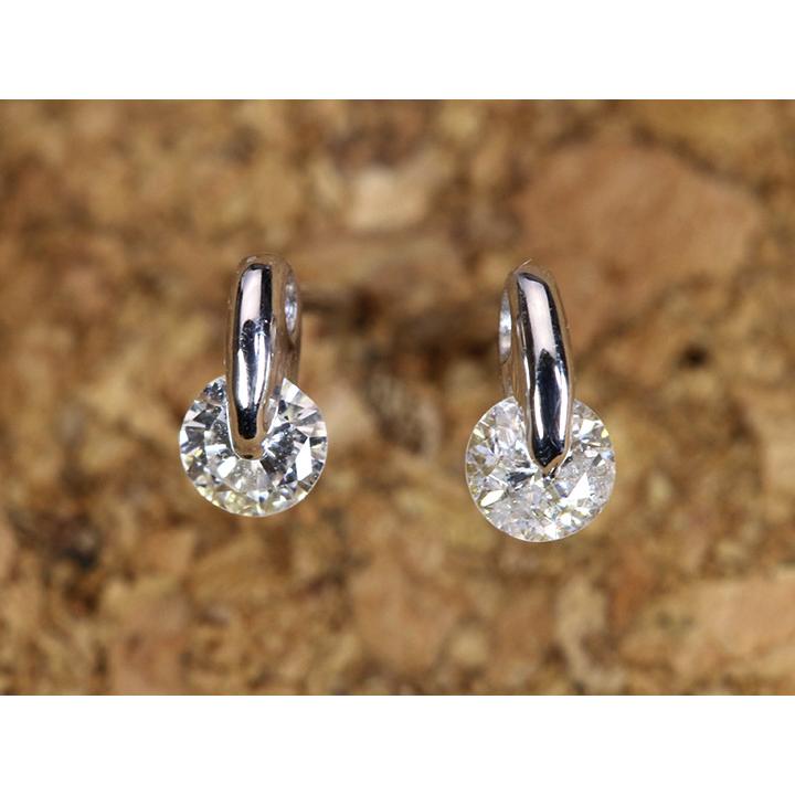 ダイヤモンド合計0.2ct 1点留セッティングのピアス一粒ダイヤの存在