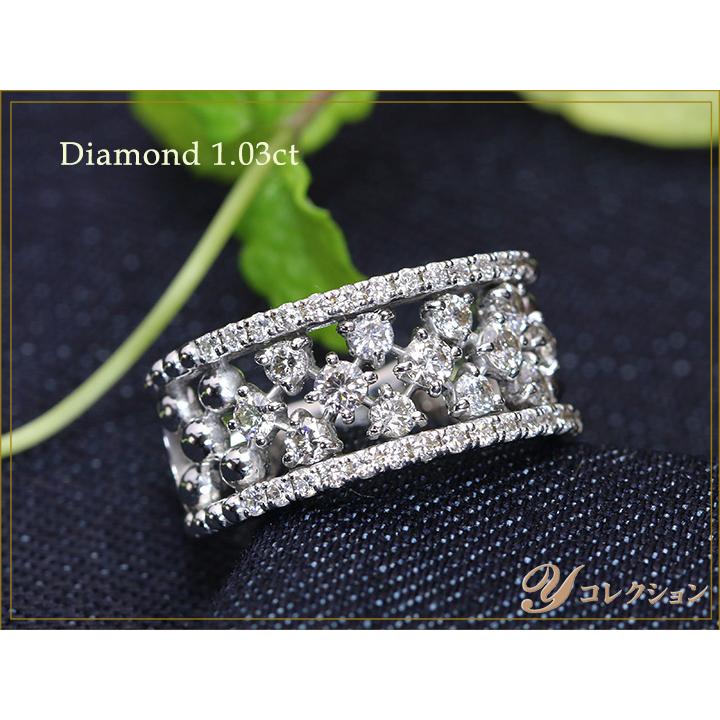 ダイヤモンド VSレベルの合計1カラットでつなぐバンドタイプK18WG  