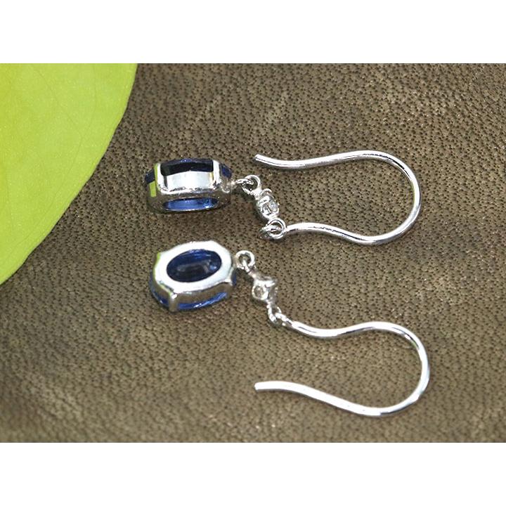 カイヤナイト 2.00カラット ダイヤモンド 0.04カラット PT900 プラチナ900 フック式ピアス 1点ものの画像