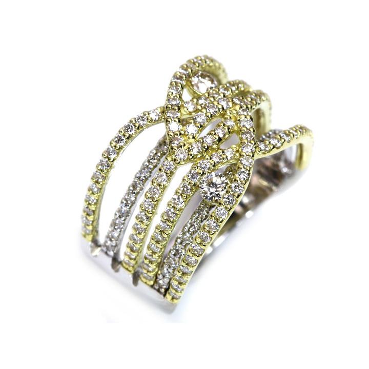 ダイヤモンド1.16ct K18WG/K18(18金)二重奏の立体感・リング ダイヤモンド1.16ct K18WG/K18(18金)二重奏の立体感・リング