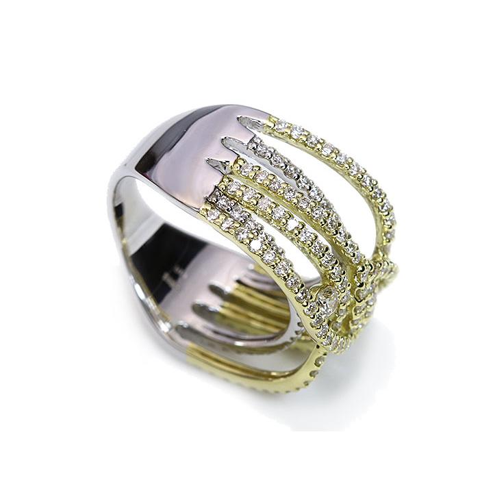 ダイヤモンド1.16ct K18WG/K18(18金)二重奏の立体感・リング ダイヤモンド1.16ct K18WG/K18(18金)二重奏の立体感・リング