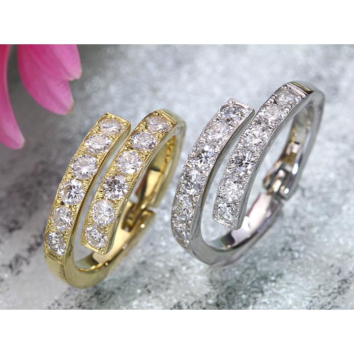 freedomフリーダム 上質ダイヤモンド1.00ct K18WGリング 指輪 蝶つがい 