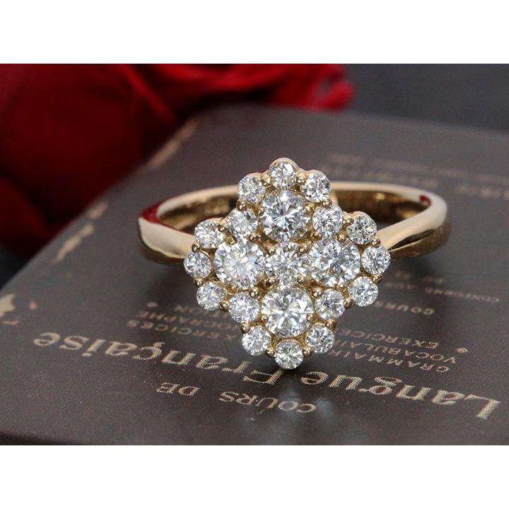 ダイヤモンド 合計１カラット 1.00ct　眩しいほどに煌めくスバルのような煌めき K18PGピンクゴールドリング 指輪 1点もの