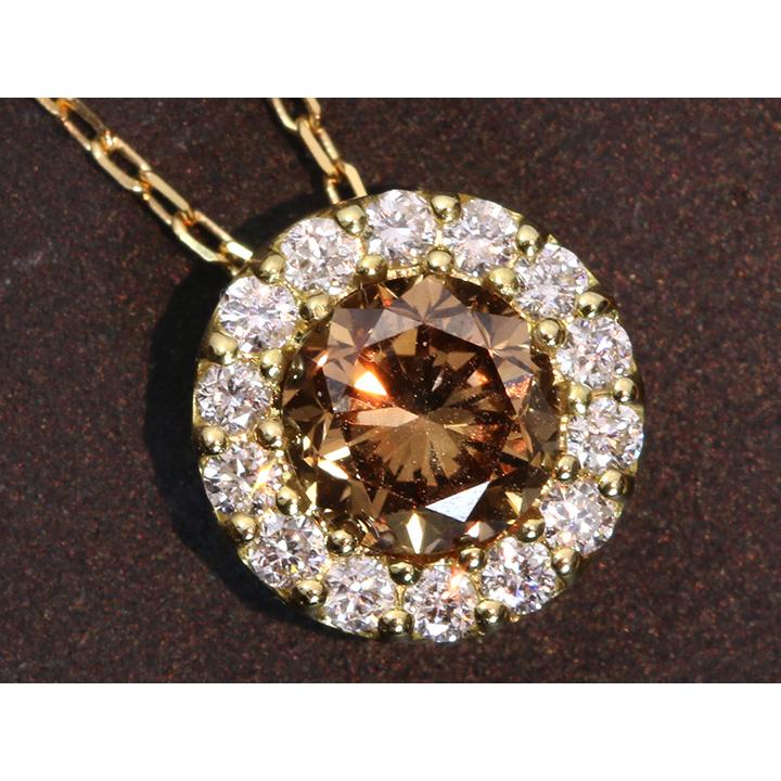 上質で明瞭・オレンジのファイヤ溢れ出すブラウンカラーダイヤモンド  