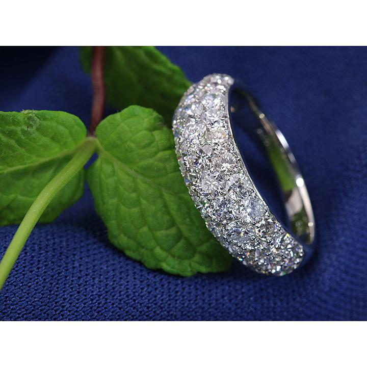ダイヤモンド 上質2カラットパヴェPT900リング指輪 2ct 2.00ct（K18/WG 
