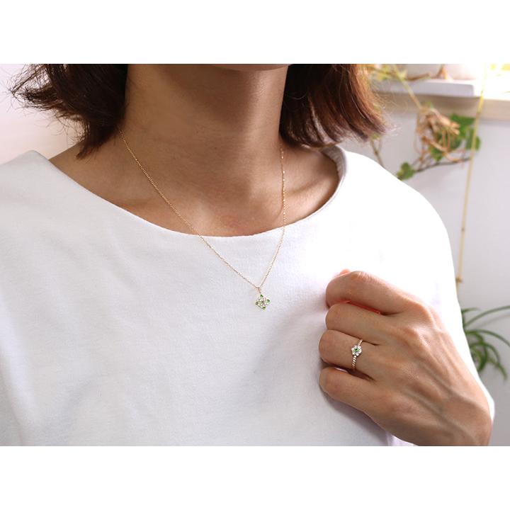 デマントイドガーネット0.03ct ロシア ウラル産 ホーステールが確認できる K18リング ダイヤモンド取り巻き/指輪 1点ものですが受注可の画像