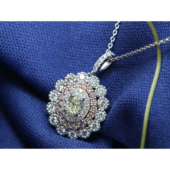 照り良好 ダイヤモンド 0.303ct M VS2 ピンクダイヤモンド取り巻きのPT  