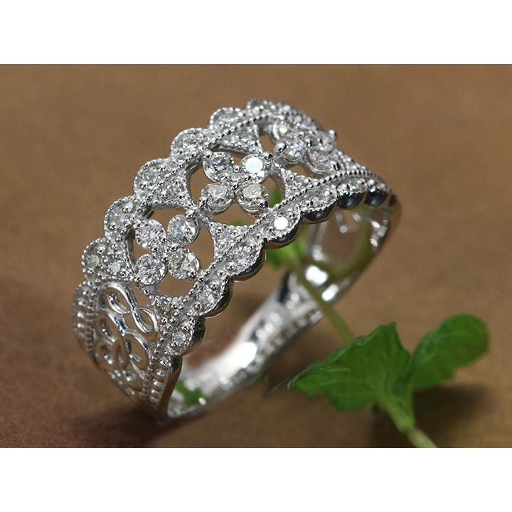 ダイヤモンド 0.50ct 煌めきあふれる PT900リング 指輪 ミルグレーンと 