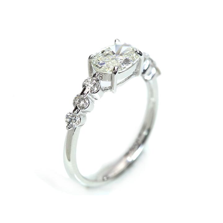 オーバルカットダイアモンド 1カラット 1.012ct Lカラー SI2クラリティ 