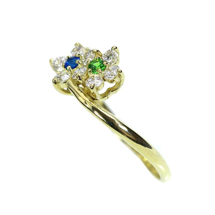 デマントイドガーネット＆アウイナイト ダイヤモンド取り巻きのW