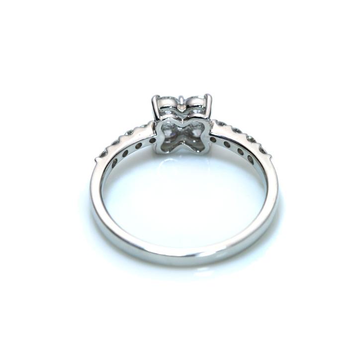 アウイナイト 極上のコバルトブルー 0.047ct　ダイヤモンド0.68ct  PT900プラチナ リング クローバーのような幸福感 指輪 受注品の画像
