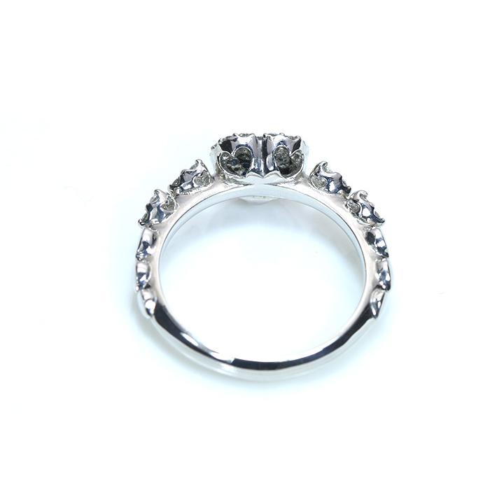アウイナイト 極上のコバルトブルー 0.09ct　ダイヤモンド0.27ct  PT900プラチナ リング 指輪　ハートパヴェ 受注品の画像