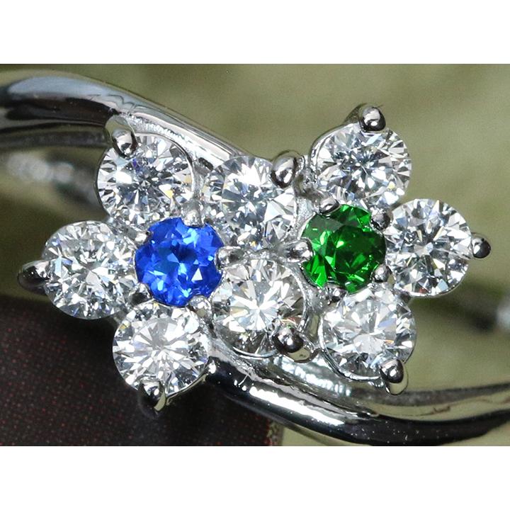 GSTV 希少　アウイナイト　ダイヤモンド　フラワー　プラチナリング　PT950 GSTV 希少 アウイナイト ダイヤモンド フラワー プラチナリング