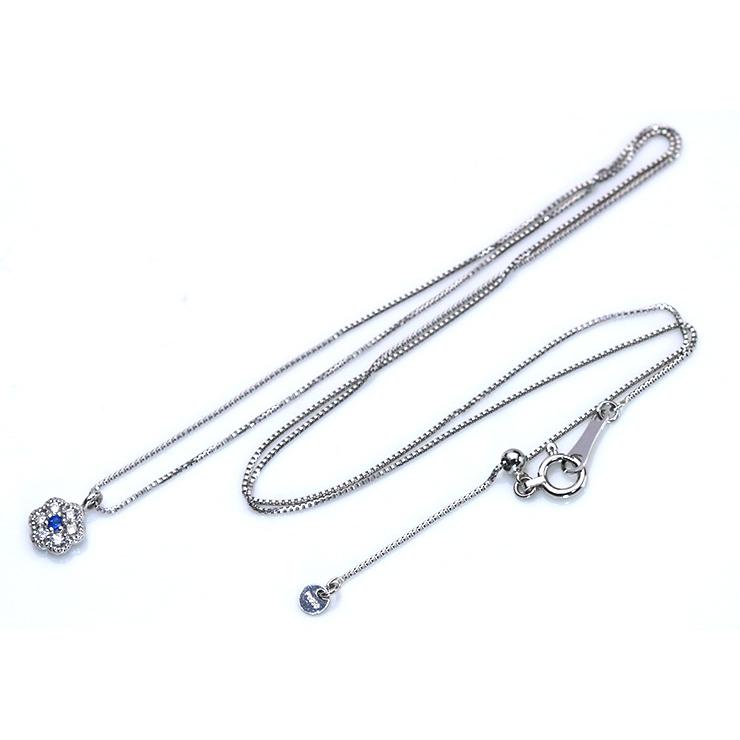 アウイナイト0.01ct ダイヤモン0.08ct　フラワーデザイン PT900/PT850 プラチナ素材 ネックレス 稀少石 受注品の画像