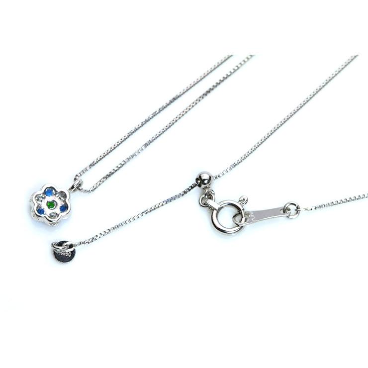 デマントイドガーネット・アウイナイト フラワープチ PT900/PT850 プラチナ ネックレス 稀少石 受注品の画像