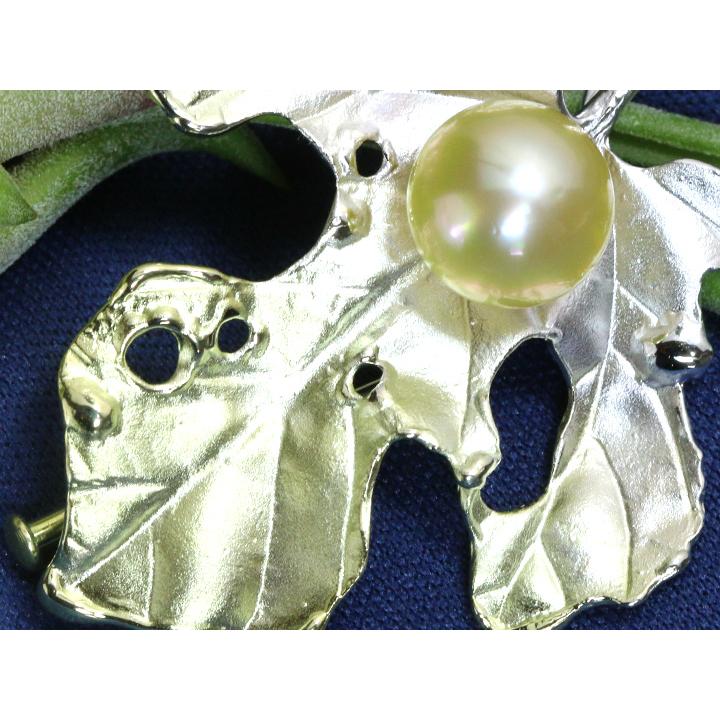 ギフト応援プライス 大粒11mm白蝶真珠 パール SV950 シルバーブローチ