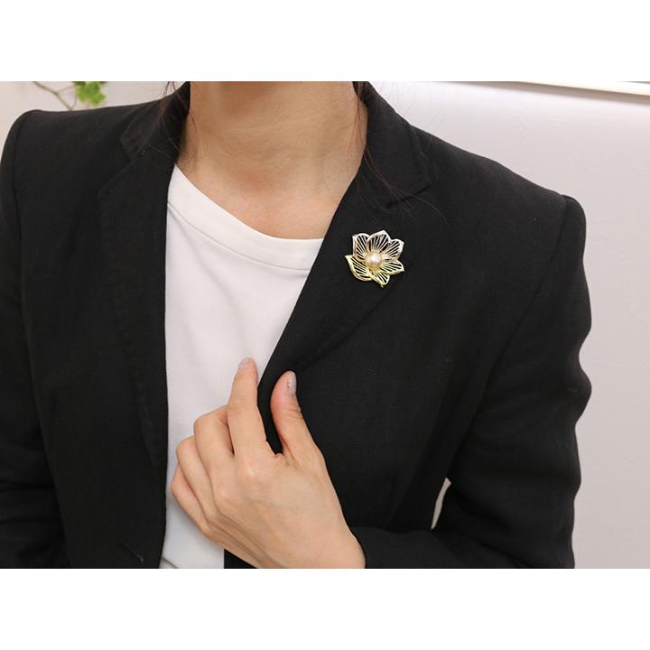 ギフト応援プライス 大粒11mm白蝶真珠 パール SV950 シルバーブローチ