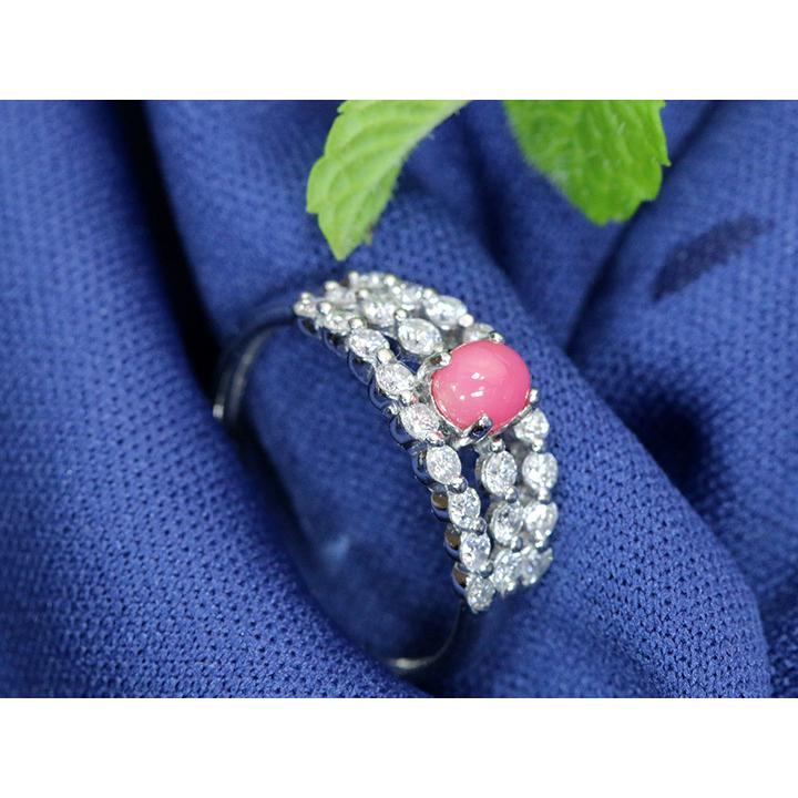 コンクパール0.6ct 大粒 潤いピンク カリブ海の奇跡 火炎模様 PT900 
