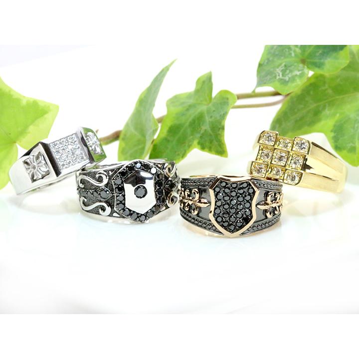 ブラックダイヤモンド0.85ct PT900 プラチナ リング メンズリング 指輪 