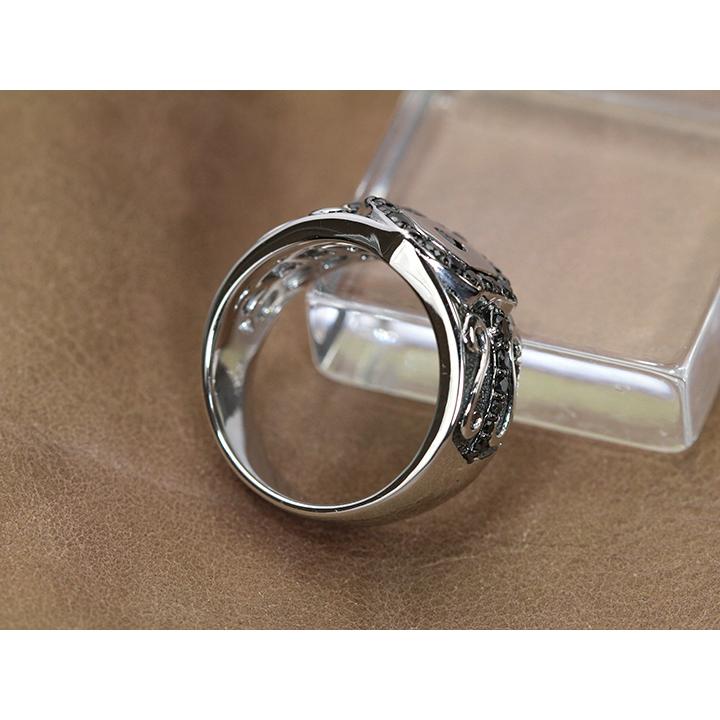 ブラックダイヤモンド0.85ct PT900 プラチナ リング メンズリング 指輪 