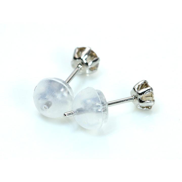 クロスフォー ダイヤモンド合計0.3ct 一粒ピアス PT900 定番6本爪