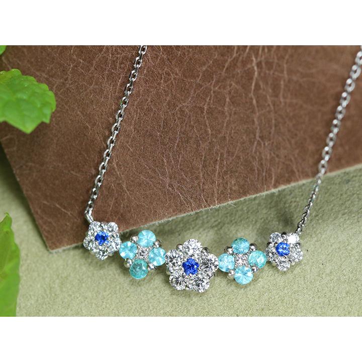 アウイナイト＆パライバトルマリン 稀少石尽くし スマイルデザイン PT  