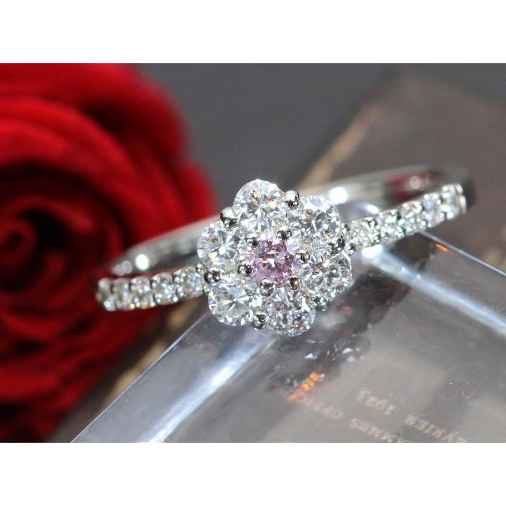 ピンクダイヤモンド 0.069ct FANCY PURPLISH PINK I1 ダイヤモンド0.41 