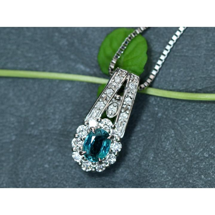 グランディディエライト 0.26ct ダイヤ0.21ct PTペンダントネックレス  