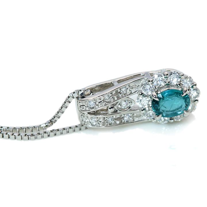 グランディディエライト 0.26ct ダイヤ0.21ct PTペンダントネックレス  