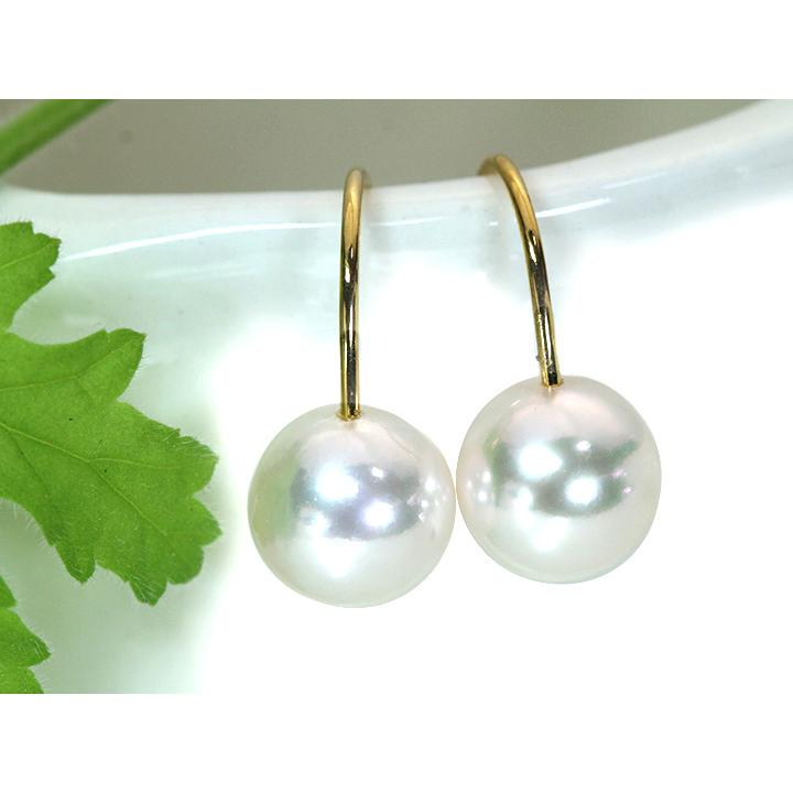 真珠8.0mm あこやパール 大粒 一粒のしっかりとしたフックピアス