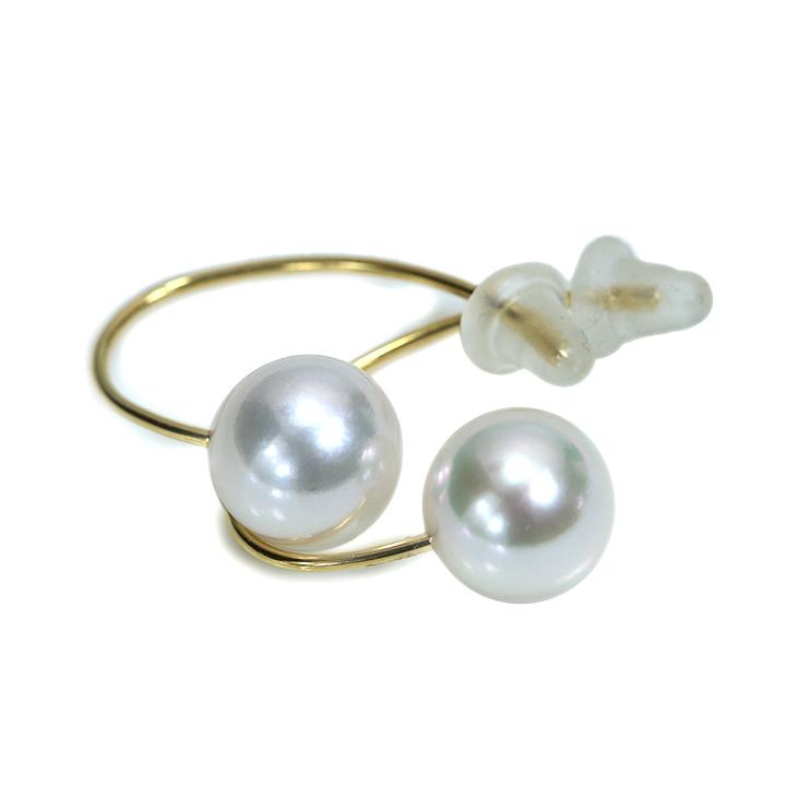 真珠8.0mm あこやパール 大粒 一粒のしっかりとしたフックピアス