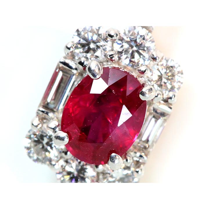非加熱ルビー・ビルマ産 大粒1.16ct ダイヤ取り巻き0.96ct PT 