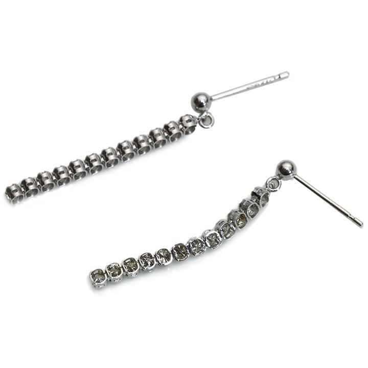 ダイヤモンド 合計0.5ct 24石のダイヤが連なり揺れる ピアス・イヤリング可 K18WG/YG/PG各素材対応可 受注品の画像