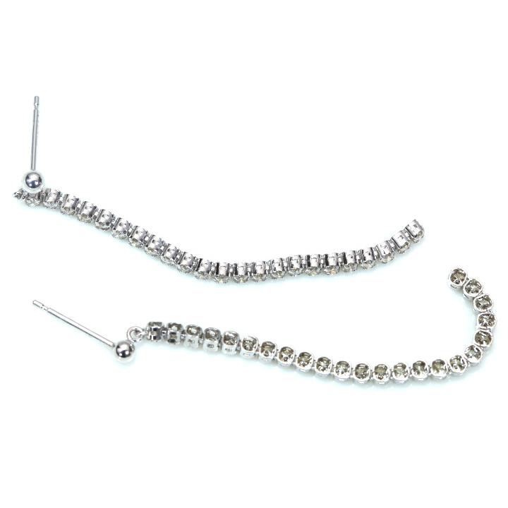 ダイヤモンド 合計1ct 1.00ct リッチな縦ライン 46石 K18WGピアス・イヤリング可 受注品の画像