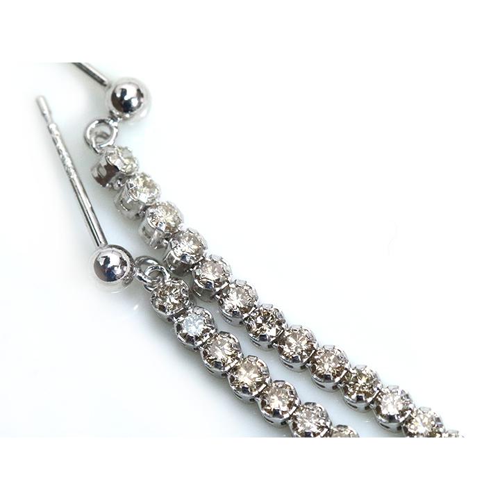 ダイヤモンド 合計1ct 1.00ct リッチな縦ライン 46石 K18WGピアス・イヤリング可 受注品の画像