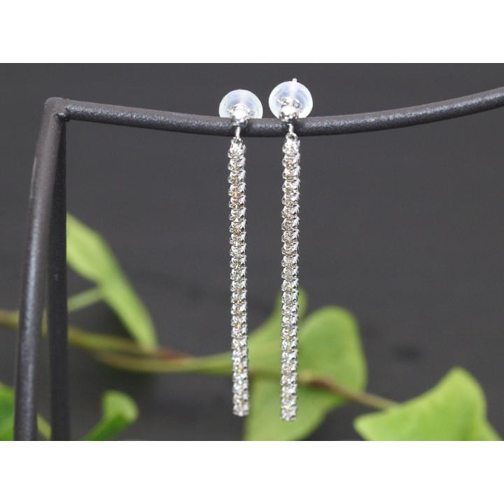 ダイヤモンド 合計1ct 1.00ct リッチな縦ライン 46石 K18WGピアス・イヤリング可 受注品の画像