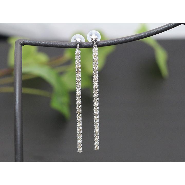 ダイヤモンド 合計1ct 1.00ct リッチな縦ライン 46石 K18WGピアス・イヤリング可 受注品の画像