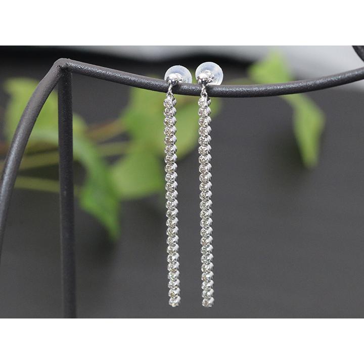 ダイヤモンド 合計1ct 1.00ct リッチな縦ライン 46石 K18WGピアス・イヤリング可 受注品の画像