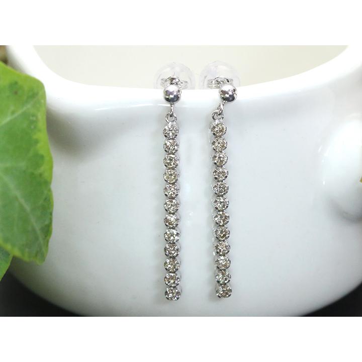 ダイヤモンド 合計0.5ct 24石のダイヤが連なり揺れる K18YGピアス・イヤリング可 K18YG/PG各素材対応可 受注品の画像