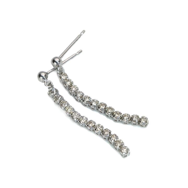 ダイヤモンド 合計0.5ct 24石のダイヤが連なり揺れる K18YGピアス・イヤリング可 K18YG/PG各素材対応可 受注品の画像